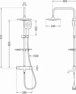 Sprchy a sprchové panely MEXEN/S - KT17 vaňový stĺp s termostatickou batériou, chróm / biela 779001793-02