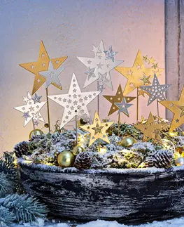 Vianočné dekorácie Dekoračné zápichy Hviezdna obloha, 10 ks
