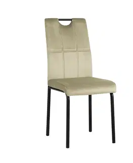 Stoličky Jedálenská stolička, béžová Velvet látka/kov, JONKA