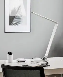 Stolové lampy Fabas Luce Plochá LED lampa na písací stôl Wasp z hliníka