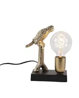 Stolove lampy Stolná lampa v štýle Art Deco čierna so zlatom 23 cm - Pajaro