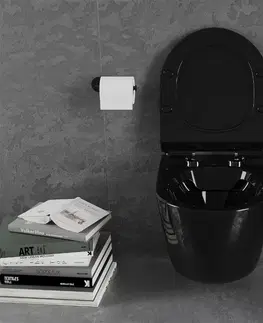Záchody MEXEN - Lena Závesná WC misa vrátane sedátka s slow-slim, Duroplastu, čierna 30224070