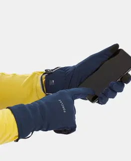 čiapky Strečové dotykové rukavice MT500 na horskú turistiku tmavomodré