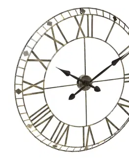 Hodiny Nástenné kovové hodiny Atmosphera Vintage 3819, tmavošedá 77cm
