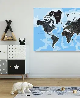 Obrazy mapy Obraz moderná mapa sveta