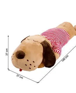 Plyšové hračky Plyšový psík, hnedá/červený pásik, 140cm, REXO typ 3