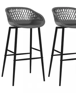 Barové stoličky Barové stoličky 2 ks plast / kov Dekorhome Čierna / hnedá