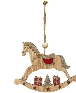 Vianočné dekorácie – do vnútra Ozdoba drevený kôň 10 cm 175903