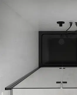 Vane MEXEN/S - Lima sprchový kút zalamovacie dvere 90 x 100, transparent, čierny + Flat čierna vanička so sifónom 856-090-100-70-00-4070B