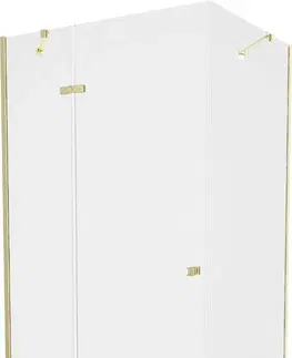 Vane MEXEN/S - Roma sprchovací kút 100x90 cm, transparent, zlatá + čierna vanička so sifónom 854-100-090-50-00-4070G