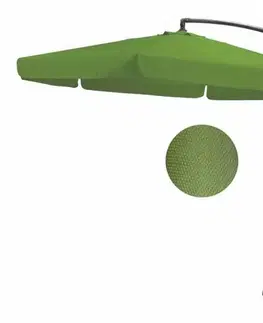 Záhradné slnečníky a doplnky Kinekus Slnečník bočný s podstavcom, BANANA, 300cm, svetlozelený