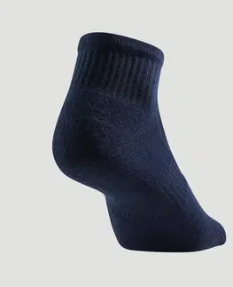 bedminton Tenisové ponožky RS 500 stredné 3 páry tmavomodré