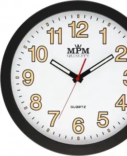 Hodiny Nástenné hodiny MPM, 3104.0090 - biela/čierna, 30cm