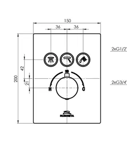 Kúpeľňové batérie HOPA - Termostatická podomietková batéria Thermo-3F OLBAPM0016