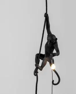Vonkajšie dekoratívne svietidlá SELETTI Vonkajšie LED svietidlo Monkey Lamp visiace čierna
