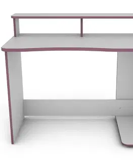 Moderné kancelárske stoly Písací stôl Matrix 5 bílá/fialový