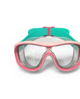 okuliare Detské plavecké okuliare Swimdow číre sklá ružovo-zelené