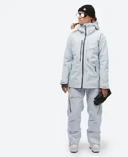 alpinizmus Dámske lyžiarske náprsenkové nohavice FR900 svetlomodré