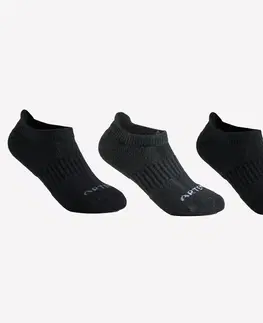 bedminton Detské tenisové ponožky RS 500 nízke 3 páry čierne