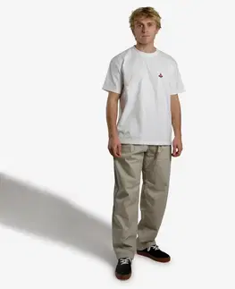 ponožky Skateboardové tričko TS500 Trafic s krátkym rukávom biele