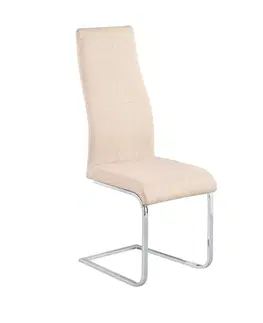 Jedálenské stoličky KONDELA Amina jedálenská stolička béžová / chrómová