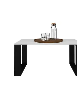 Konferenčné stolíky LIVIO moderný kávový stolík, biely/čierny