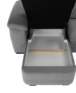 Sedacie súpravy KONDELA Biter U P rohová sedačka u s rozkladom a úložným priestorom sivá