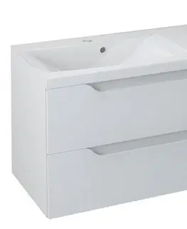 Kúpeľňový nábytok SAPHO - WAVE dvojumývadlová skrinka 149,7x50x47,8cm, biela WA150-3030