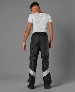 nohavice Pánske vrchné cyklistické nohavice 540 so všitými návlekmi čierne