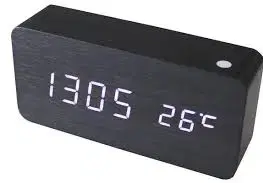 Digitálne budíky Digitálny LED budík s dátumom a teplomerom GoT6035 White Led, BLACK, 15cm
