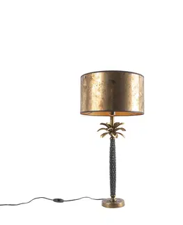 Stolove lampy Stolná lampa Art Deco bronzová s bronzovým tienidlom 35 cm - Areka