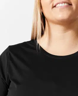fitnes Dámske tričko na kardio fitness Plus Size čierne