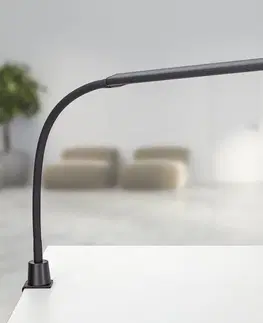 Stolové lampy s klipom Maul Upínacia LED lampa MAULpirro, stmievateľná, čierna