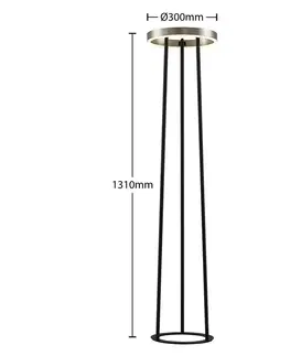Stojacie lampy Lucande Lucande Seppe stojaca LED lampa, Ø 30 cm, nikel