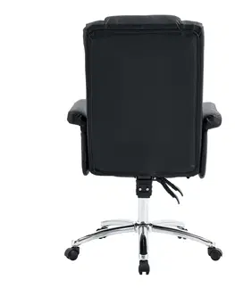 Kancelárske kreslá Kancelárske kreslo s podnožou, ekokoža čierna, RODIK