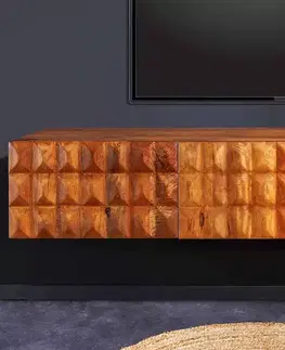TV stolíky LuxD Dizajnový závesný TV stolík Ladarius 160 cm mango