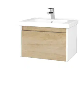 Kúpeľňový nábytok Dreja - Kúpeľňová skrinka BONO SZZ 65 (umývadlo Harmonia) - N01 Biela lesk / Úchytka T34 / D15 Nebraska 204020K