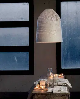Závesné svietidlá Karman Karman Black Out – biela závesná lampa, 50 cm