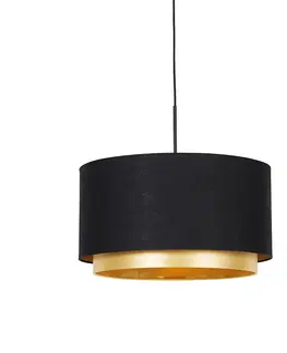 Zavesne lampy Moderná závesná lampa čierna so zlatým duálnym tienidlom 47 cm - Combi