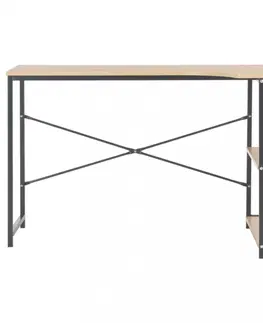 Pracovné stoly Rohový písací stôl 120x72 cm Dekorhome Biela / dub