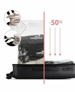 Batohy Cestovný kufor na kolieskach Compactor Cosmos L, vrátane ručnej pumpy, váhy, TSA zámok, 46,5x26x68 cm, čierny