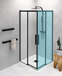 Sprchovacie kúty POLYSAN - ALTIS BLACK sprchové dvere 780-800, výška 2000, číre sklo AL1582B