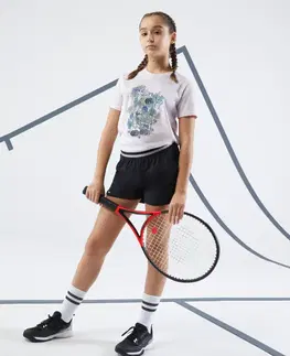 bedminton Dievčenské tenisové šortky TSH500 čierne