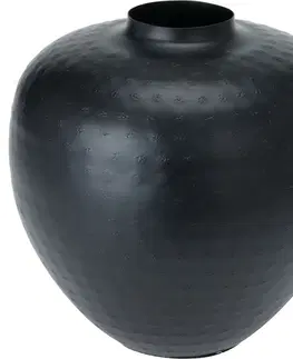 Vázy keramické Dekoratívna váza Mesi čierna, 18 x 19,5 cm, kov