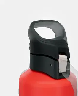 kemping Hliníková fľaša 1 l s rýchlouzáverom na turistiku červená