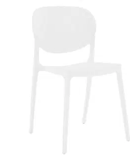 Záhradné stoličky a kreslá Stohovateľná stolička, biela, FEDRA