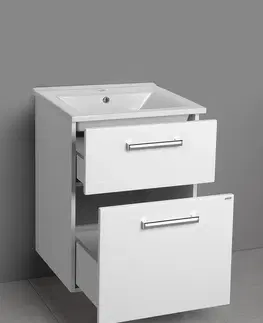 Kúpeľňa AQUALINE - VEGA umývadlová skrinka 51,5x72,6x43,6cm, 2x zásuvka, biela VG053