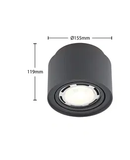 Stropné svietidlá Arcchio Arcchio Talima LED svetlo, okrúhle, čierna, 3 ks