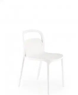 Jedálenské zostavy Stohovateľná jedálenská stolička K490 Halmar Biela