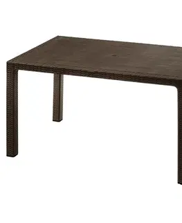 Záhradné stoly Plastový stôl Infinitty 147x88 cm hnedá